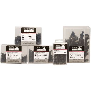 Blackline Spaanplaatschroef Hcp Zwart Pk Torx TX20 +Snijpunt 4.0X16 | 25 stuks - 6901.20.14016