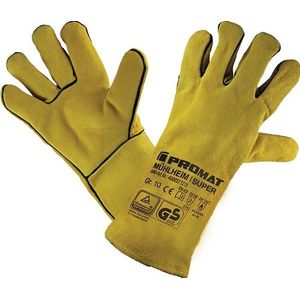 Promat Lashandschoen | Mühlheim I Super | maat 10 geel | Rundsplitleer | EN 388, EN 12477 PBM-categorie II | 6 paar - 4000371214 4000371214