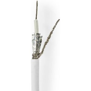 Nedis Coaxkabel op Haspel | RG58C/U | 50 Ohm | Dubbel Afgeschermd | ECA | 50.0 m | Coax | PVC | Wit | Gift Box - CSBG4025WT500