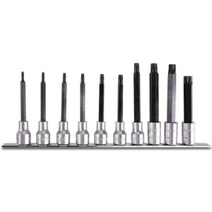 Beta 10-delig set schroevendraaierdoppen, lange uitvoering (artikel 920TX/L), voor Torx schroeven op een houder 920TX-L/SB10 - 009200545