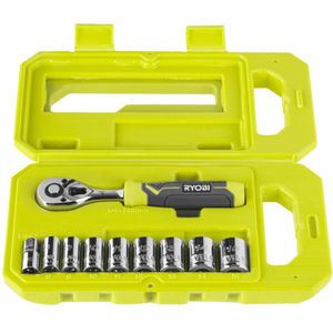 Ryobi RHRS10PC | 10-delige 1/4" ratel en doppenset - 5132006067