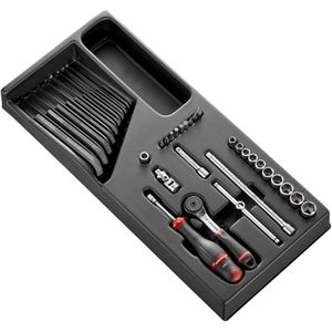 Facom Module 6-kant Metrische Doppen | 1/4" - 36 Stuks - R.161B - MOD.R161-26PB