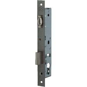 Nemef 9680 Rolschootdeurslot | DM25mm | voorplaat RVS 24x245mm rechthoekig | zamac vernikkelde rol- en nachtschoot | DR 1+2+3+4 - 9968107000