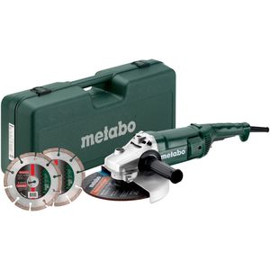 Metabo WE 2200-230 Haakse Slijper Set | 230mm | inclusief koffer en 2 slijpschijven - 691081000