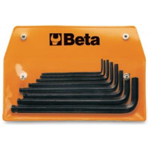 Beta 8-delige set inbussleutels met kogelkop gebruneerd(art. 96BP/AS) in etui 96BP-AS/8 - 000960997