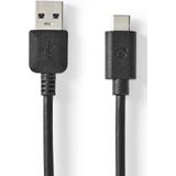Nedis USB-Kabel | USB 3.2 Gen 2 | USB-A Male naar USB-C Male | 10 Gbps | 1 m | 1 stuks - CCGW61650BK10 CCGW61650BK10