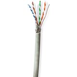 Nedis Netwerk Kabel Rol | CAT6 | Solid | S/FTP | CCA | 305.0 m | Binnenshuis | Rond | PVC | Grijs | Trekdoos - CCBG8524GY305S