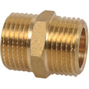 Kirchhoff Messing dubbele nippel, blank, 1/2"ET - 989342355