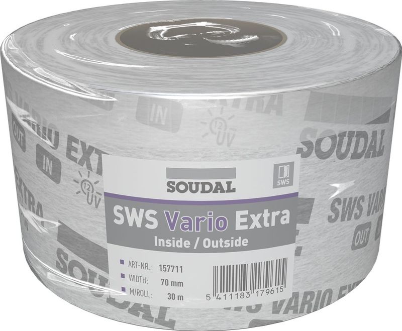 Soudal - SWS Vario Extra - Vochtregulerende Folie - Wit - 70 mm x 30 m