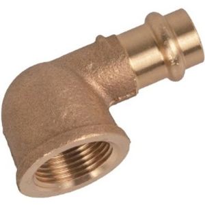 Kirchhoff Roodmessing overgangshoek 90°, blank, 28 mm x 1"IT, 1 socket, (P4090g) - 988621755