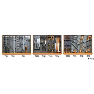 Beta 5904VG/2T Assortiment van 99 gereedschappen voor autoherstel in voorgevormde ABS inlegbakken - 059041191 059041191