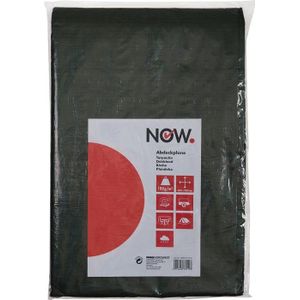 NOW Afdekzeil - Olijfgroen - Polyethyleen - Met Aluminium Ogen - 1 Stuk