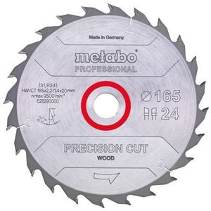 Metabo Accessoires Cirkelzaagblad | "Precision Cut Prof" | 165x20mm | Z24 WZ 20° - 628290000
