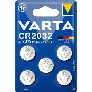 Varta Lithium-Knoopcelbatterij CR2032 | 3 V DC | 220 mAh | 10 x 5-Blister | Zilver - VARTA-6032 VARTA-6032