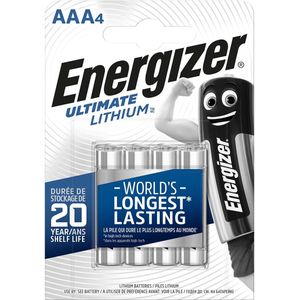 Energizer Ulitmate Lithium AAA - FR3 - FR03 Batterijen - 4 stuks