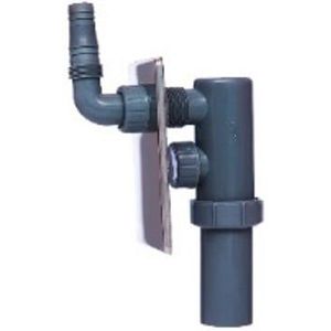 Kirchhoff ECO-SAVE kunststof inbouw wassifon grijs, DN40 mm, RVS afdekking, met 3/4" apparaataansluiting - 98839319