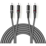 Nedis Stereo-Audiokabel | 2x RCA Male | 2x RCA Male | 3 m | 1 stuks - COTH24200GY30 COTH24200GY30