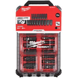 Milwaukee Accessoires Doppenset PACKOUT™ SHOCKWAVE™ IMPACT DUTY (19-delig) - 4932480946