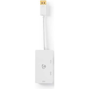 Nedis DisplayPort-Adapter | DisplayPort Male | Schakelbaar | 0.2 m | Wit | 1 stuks - CCGB37366WT02 CCGB37366WT02