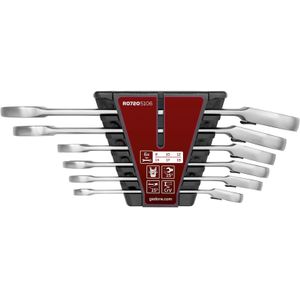 Gedore - Ringratel-Steeksleutelset - 6 Delig - 8-19 MM - Klemfunctie