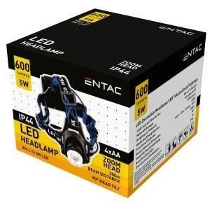 Enzo Entac LED hoofdlamp zoom 5W aluminium zwart 4xAA - 5700310