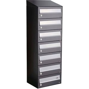 Allux - Hive Set 1-Breed - 7-Hoog Met Dak - Antraciet - Modulair Brievenbussysteem