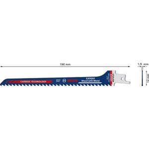 Bosch Accessoires Expert ‘Wood with Metal’ S 715 LHM reciprozaagblad 1 stuk - 1 stuk(s) - 2608900384