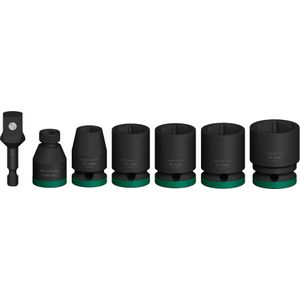 Bosch Accessoires 7-delige Krachtdoppenset 40 mm | 13, 17, 19, 21, 24 mm | 2 adapters - 2608003032