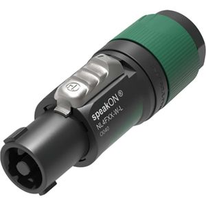 Neutrik 4 pole speakON cable connector, screw terminal assembly, chuck type strain relief for cable diameters 10 to 16 mm - NTR-NL4FXX-W-L
