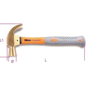 Beta - Penbank Klauwhamer - Kunststof Steel - 680g - 321mm Lengte