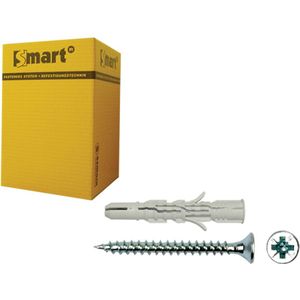 pgb-Europe SMART | plug nylon + schroef VK Ø 6x90 NZN | 50 st SM0LPSN0108060903