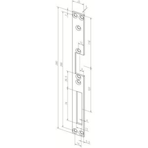 Effeff 331U Elektrische inbouw deuropener beveiligingsuitvoering8 | spanningsloos ontgrendeld | met diode | sluitplaat 028 HZ grijs | 12V= | DIN rechts. - 10003361