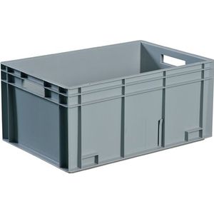 Promat Transportstapelbak | L600xB400xH340mm | grijs PP handgreepopening | zijwanden gesloten - 9000447830 9000447830