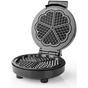 Nedis Wafelijzer - 5 Heart shaped waffles - 19 cm - 1000 W - Automatische temperatuurregeling - Aluminium / Kunststof