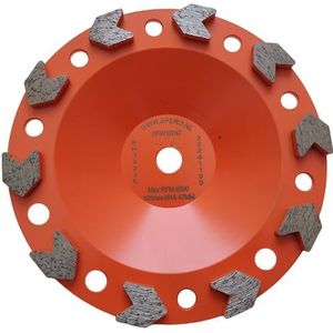 Spero Grof arrow diamant komslijpschijf | Ø180mm | coating, lijm, asbest & bitumen | M14 | H=47mm | TBV SPHS2001B-PR – ARW180M47