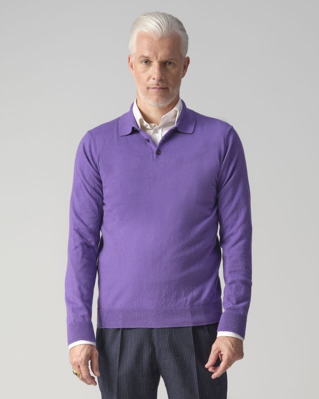 Dutch Dandies - Arno Kantelberg - Poloshirt - Paars - Lange Mouwen