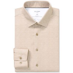 OLYMP BusineKorte mouw Heren Overhemd Beige