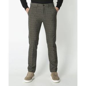 Drykorn - Krew Chino - Broek - Bruin Ruit - Katoen Polyester Viscose Elastaan