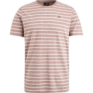 Vanguard Gestreept Regular Fit T-shirt Bruin Roze