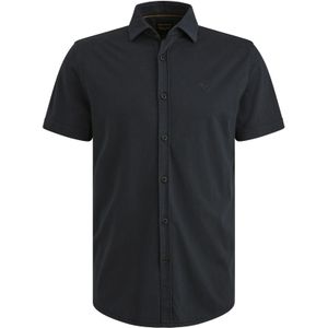 PME Legend - Casual Overhemd - Blauw - Korte Mouw - Klassieke Kraag