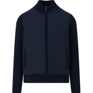 Bugatti - Vest - Marine - Regular Fit - Met Opstaande Kraag en Ritszakken