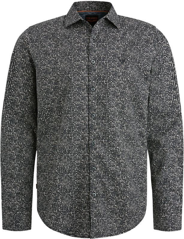 PME Legend - Casual Overhemd - Zwart - Lange Mouw