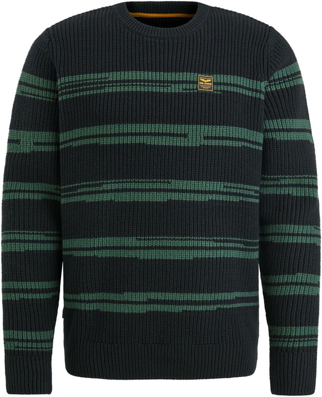 PME Legend - Gebreide Pullover - Katoenmix - Ronde Hals - Labelpatch