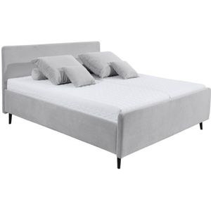Gestoffeerd bed Peach | 160 x 200 cm | Zilverkleurig design