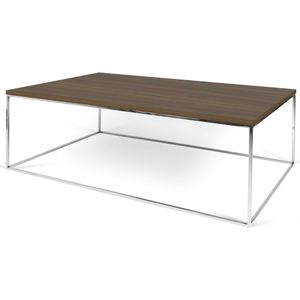 Salontafel Gleam 120x75 - walnoot/chroom