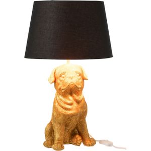 Lamp hond zittend resine goud