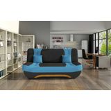 Driezitzetel Ivanović | 182 x 90 x 88 cm | Met bedfunctie | Blauw-zwart