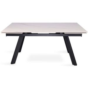 Uitschuifbare eettafel Hertha | 160/240 x 90 x 76 cm | Wit/Steen