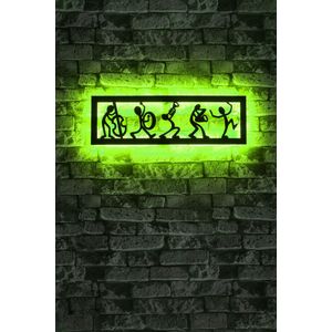 Brandhout Decoratieve LED Verlichting | Zwarte Basis | 60 LEDs/m | 12V Adapter | 375cm Snoer | 19x60cm | 21W Groen
