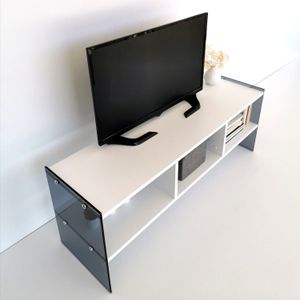 Locelso TV-meubel | Melamine coating | 100% gehard glas | Witte damp